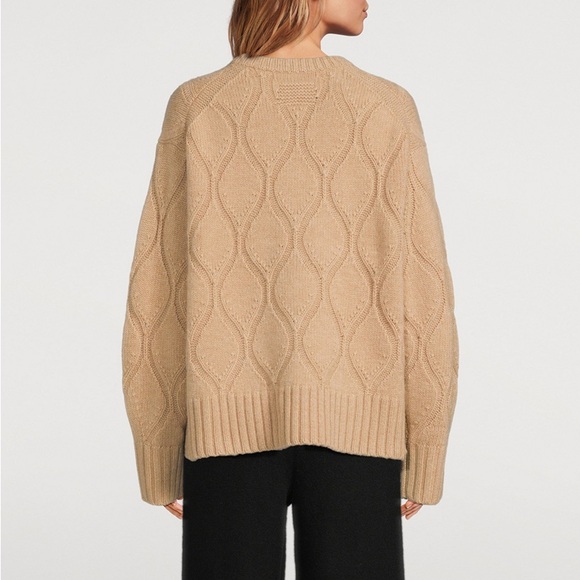 Guest in Residence Cozy Crew Wavy Cashmere Cable Knit Cozy Sweater - Picture 2 of 6